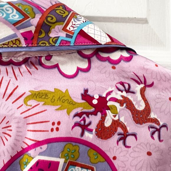 Nick & Nora Silk Purple Eastern Asian Inspired Dragon Chinese New Year Robe S/M - Picture 10 of 11